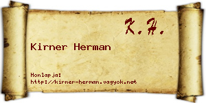 Kirner Herman névjegykártya